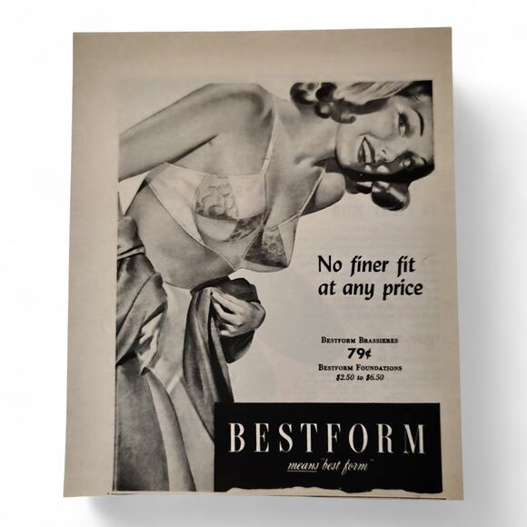 1943 Bestform Lingerie Print Ad Brassiere Foundation 1940s Fashion Ephemera - Picture 1 of 4